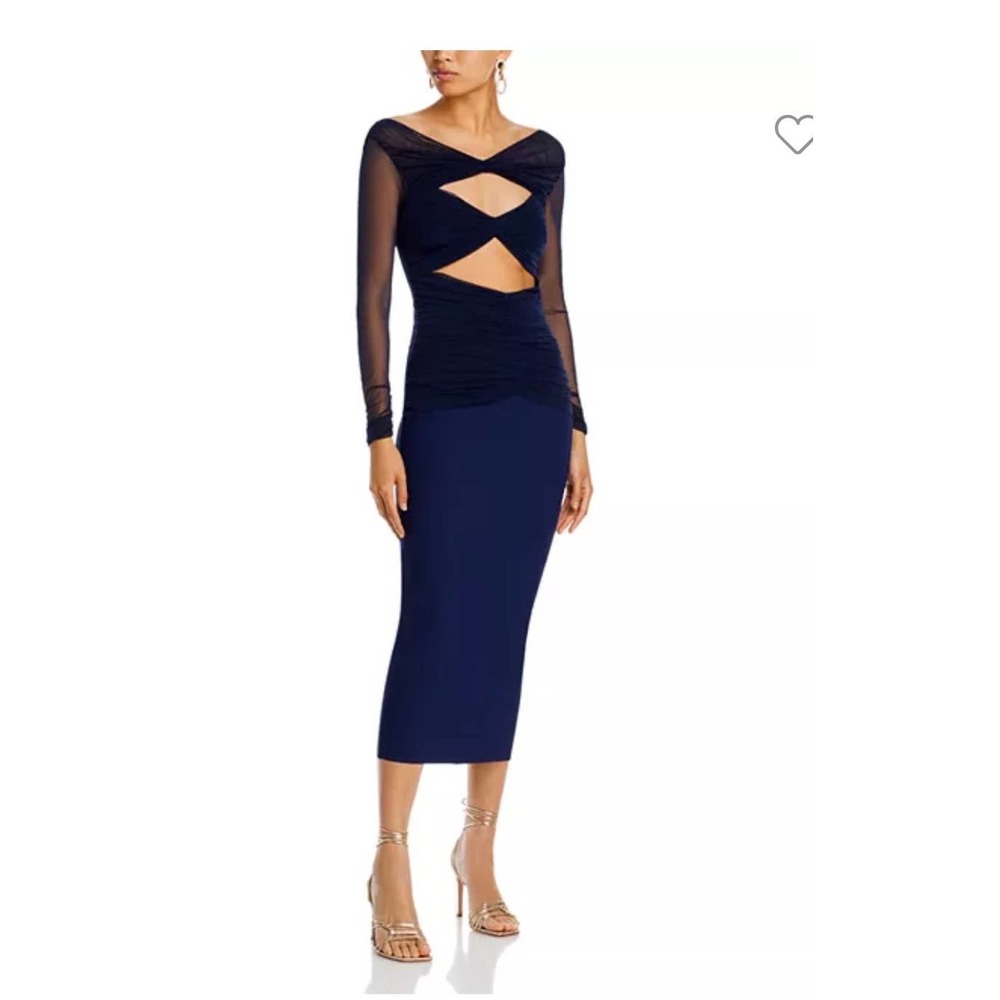 Chiara‎ Boni Leitha Cutout Mixed Media Sheath Midi Dress, Size 4